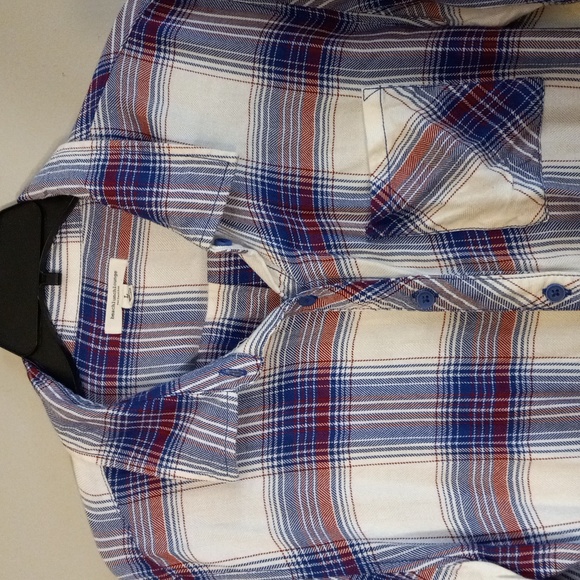 Beachlunchlounge collection Red,White,And Blue, Plaid, Button Down Flannel - Picture 2 of 10